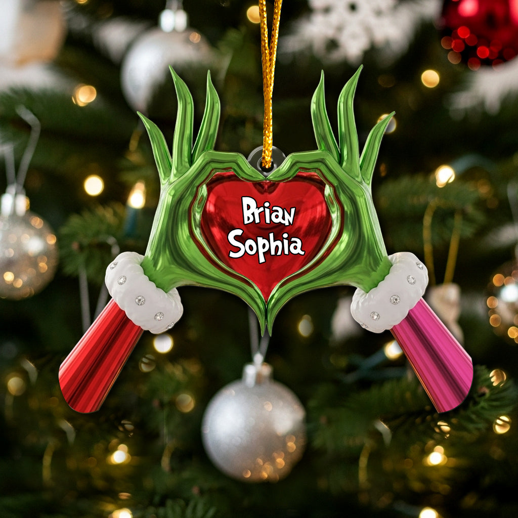 Couple Grinchmas - Ornement de Noël personnalisé en étole