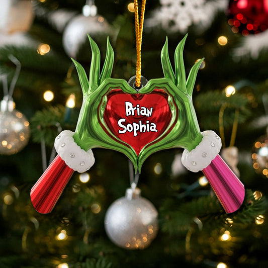 Merry Grinchmas Couple - Personalized Stole Christmas Ornament