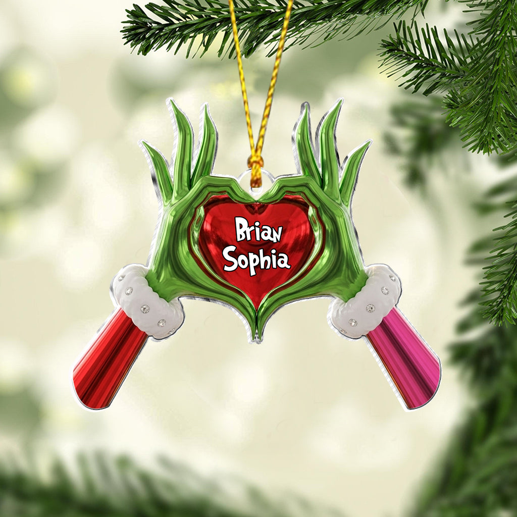 Couple Grinchmas - Ornement de Noël personnalisé en étole