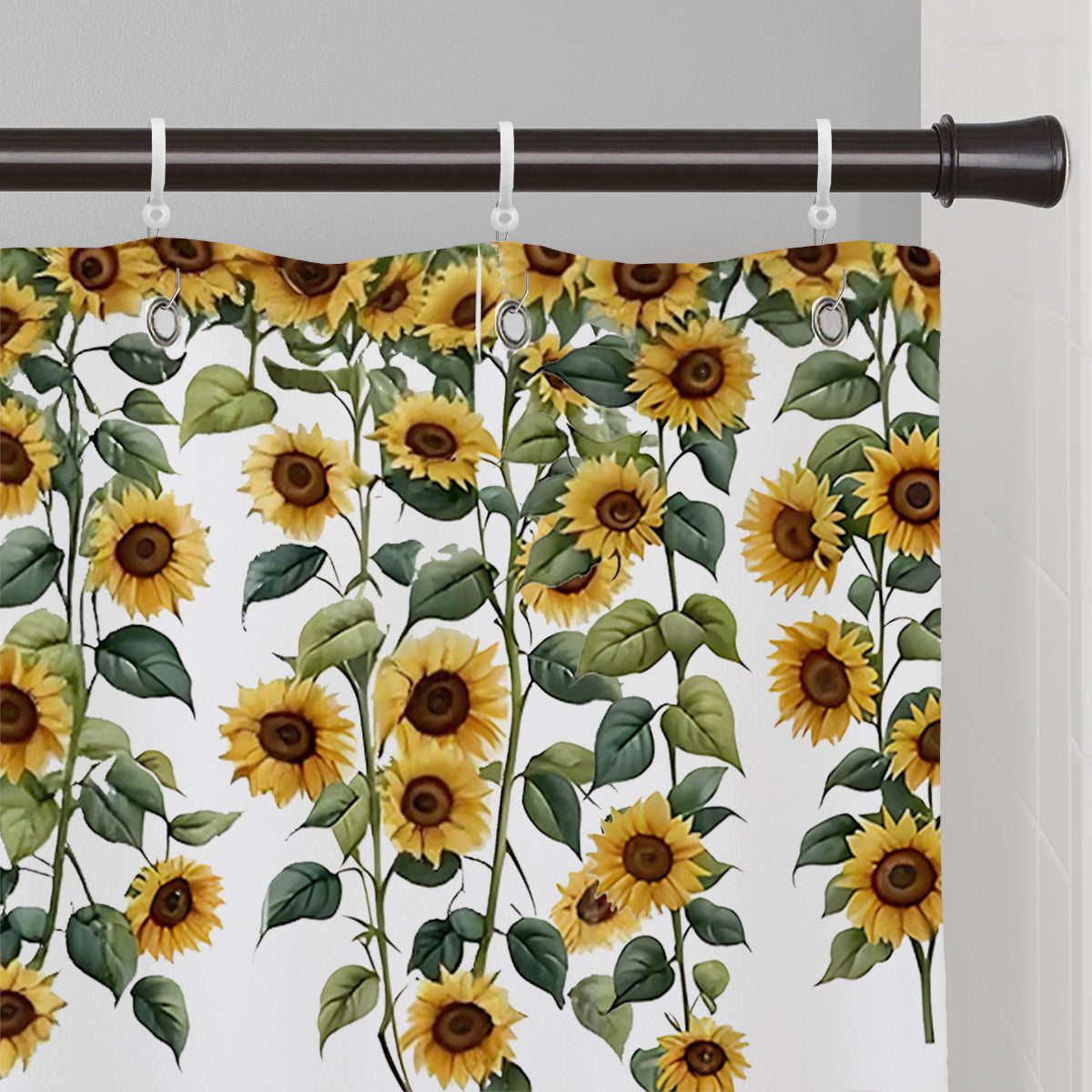 Ensemble de rideaux occultants personnalisés à motifs de chats mignons et de tournesols