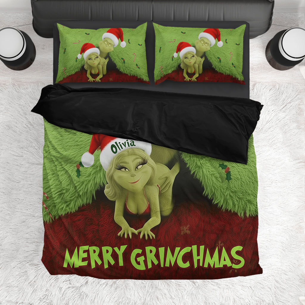 Activité préférée pour ce Grinchmas - Parure de lit de Noël personnalisée avec étole