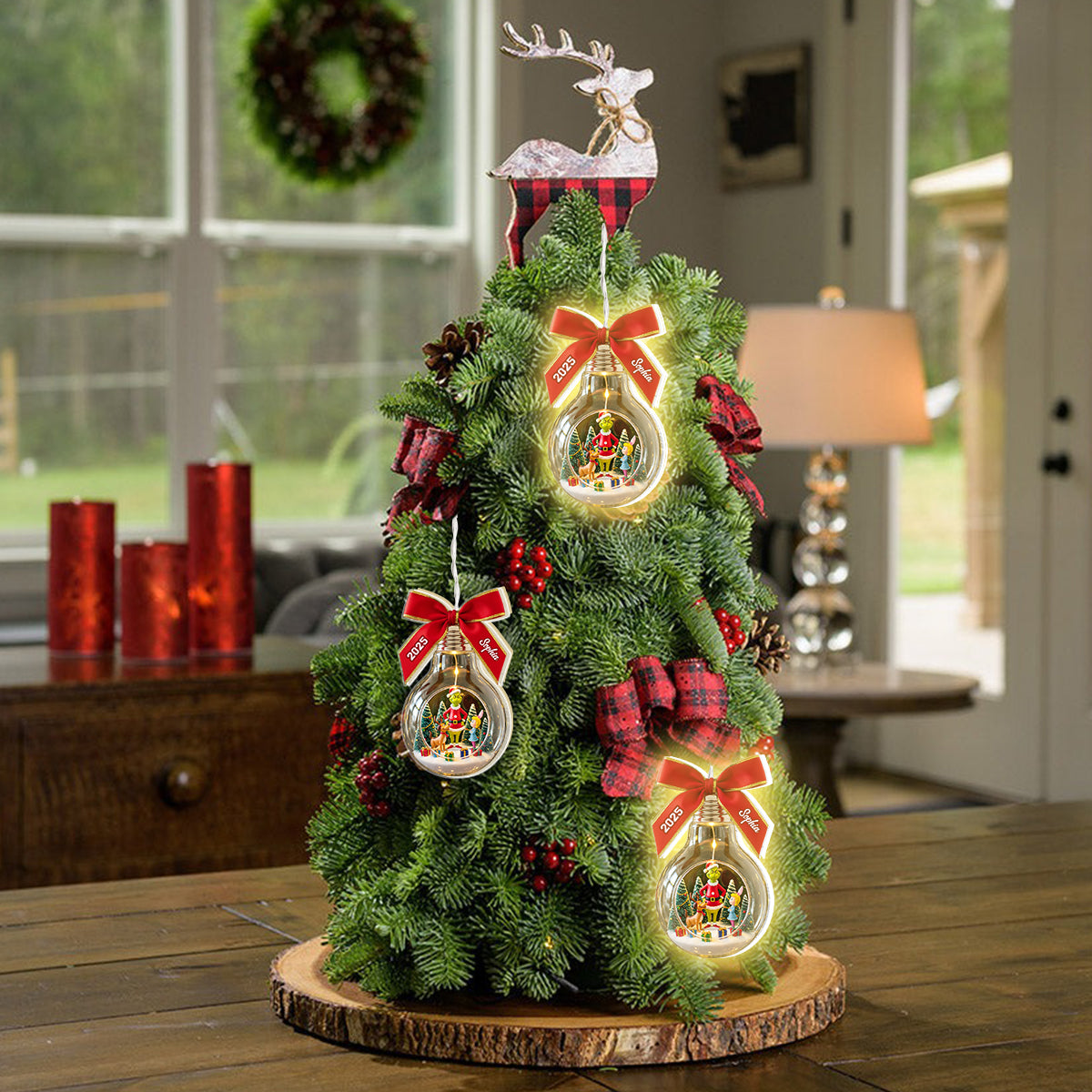 Merry Grinchmas - Personalized Stole Christmas LED Light Ornament