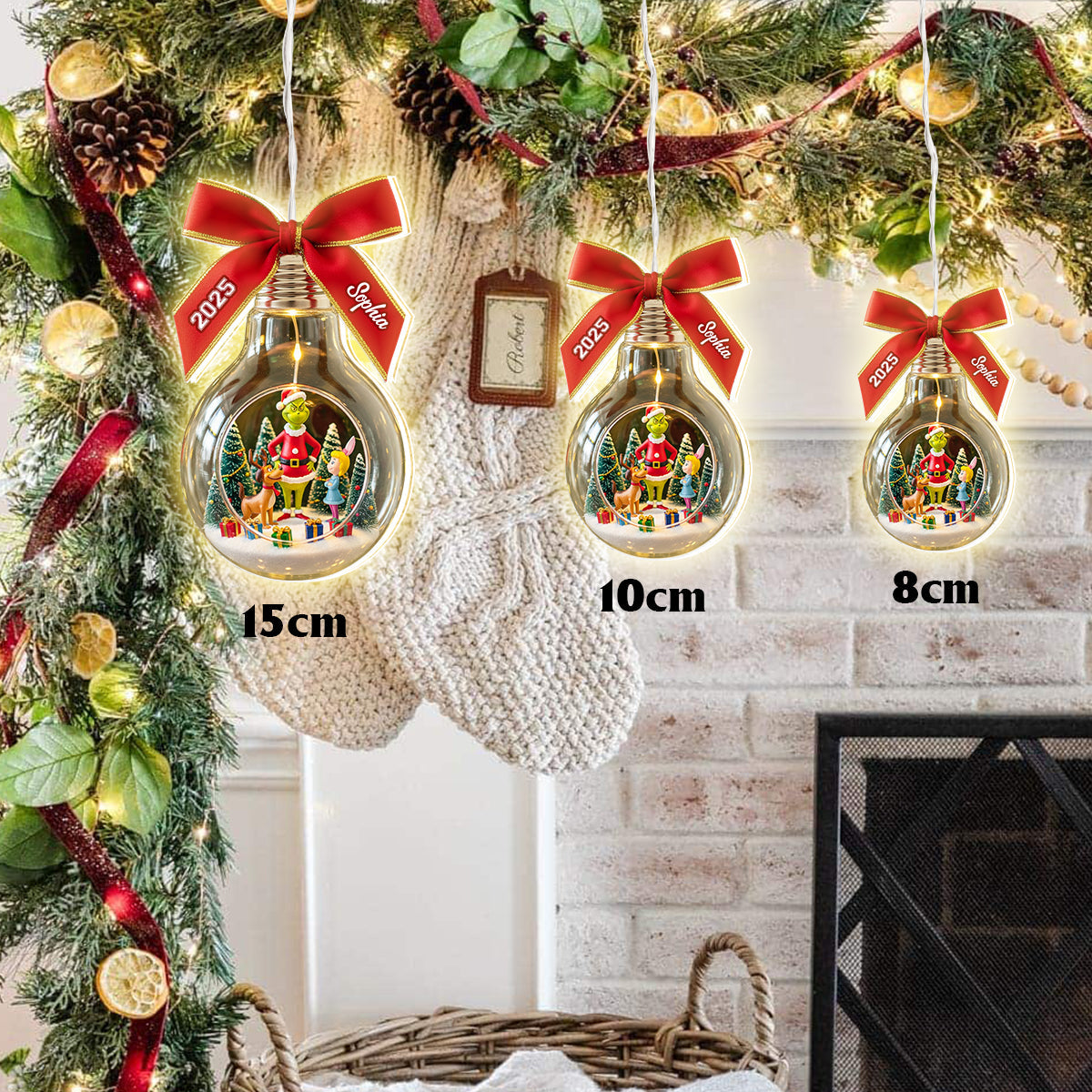 Merry Grinchmas - Personalized Stole Christmas LED Light Ornament