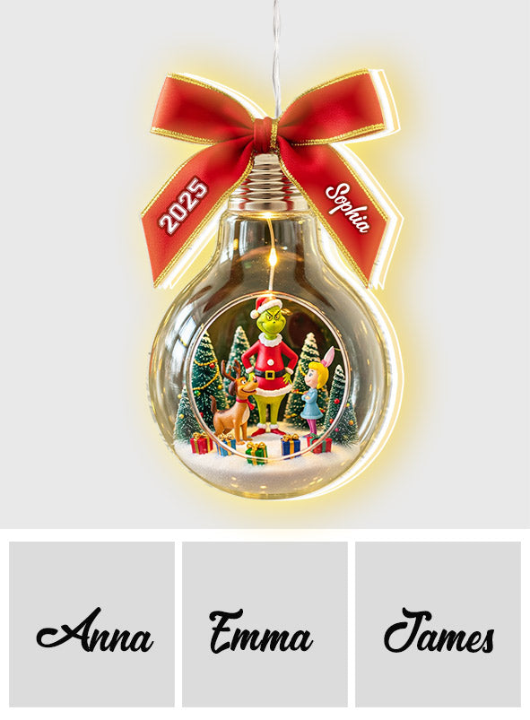 Merry Grinchmas - Personalized Stole Christmas LED Light Ornament