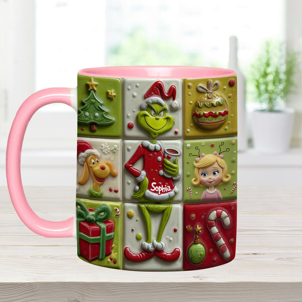 Mug décoratif de Noël personnalisé « The Green Mischief »