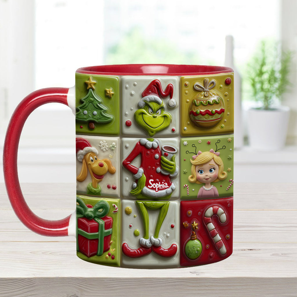Mug décoratif de Noël personnalisé « The Green Mischief »