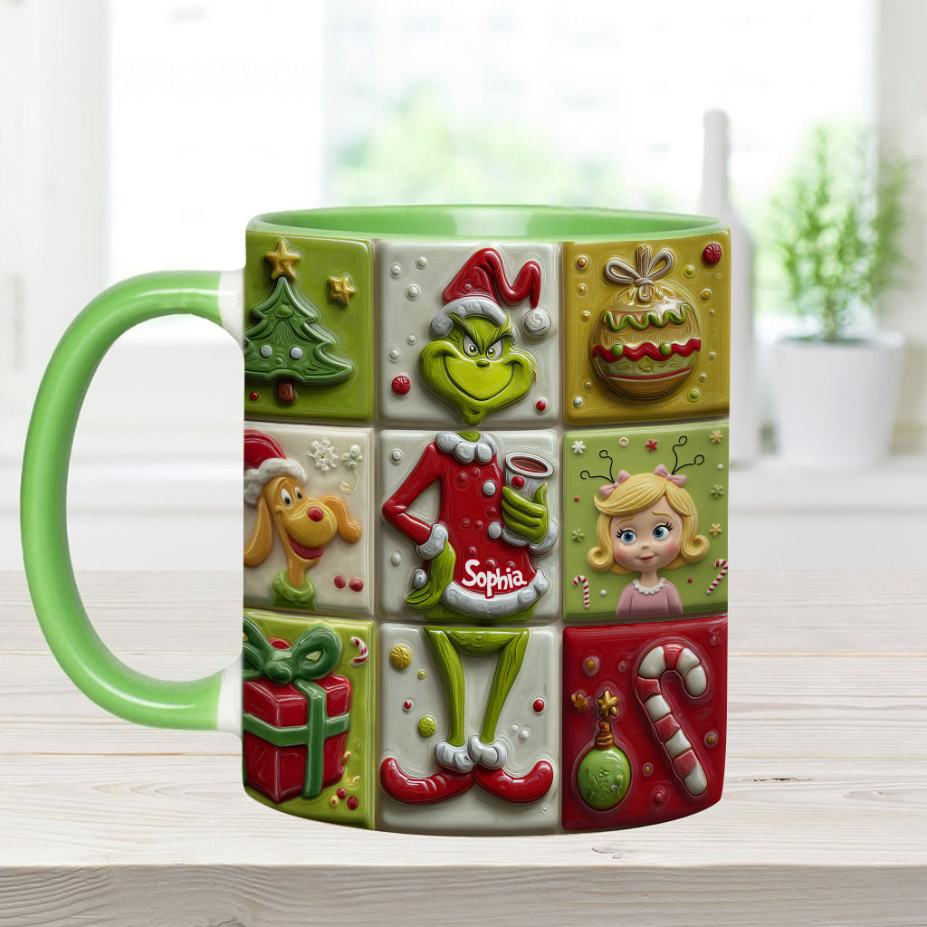 Mug décoratif de Noël personnalisé « The Green Mischief »