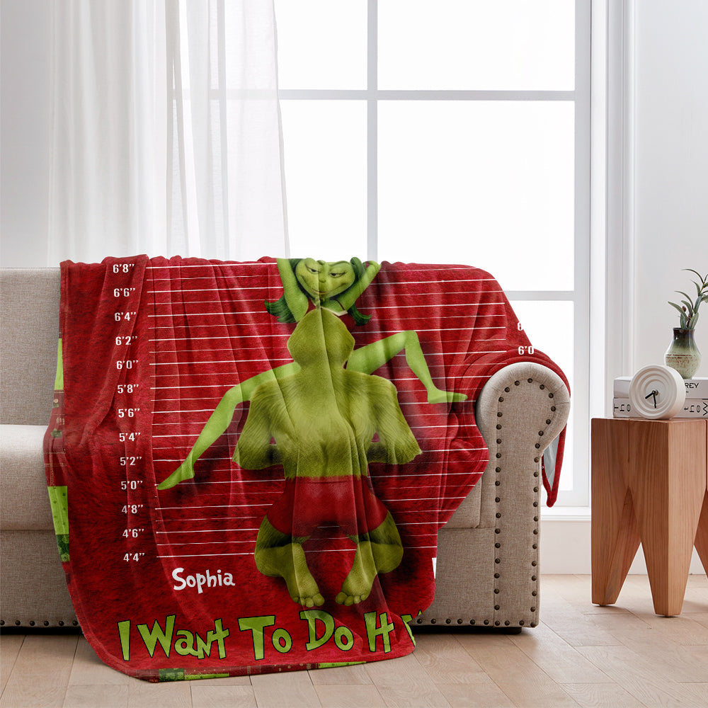 Couverture de Noël personnalisée Green Monster Couple (film de Noël) - Étole de Noël