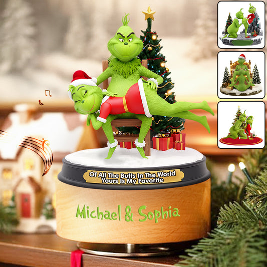 Grinchmas couple - Personalized Stole Christmas Rotating Music Plaque