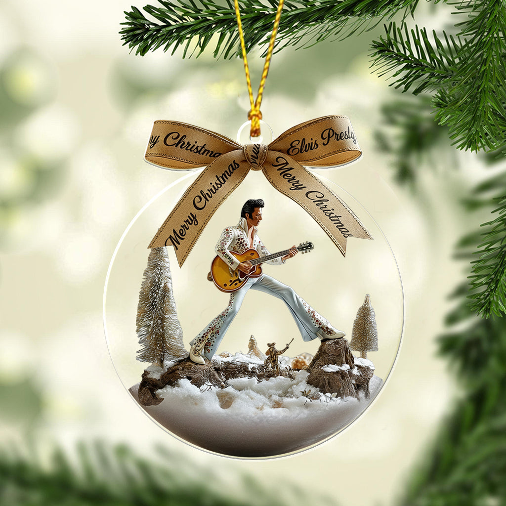 Merry Christmas King Of Rock - Personalized King of Rock and Roll Transparent Ornament