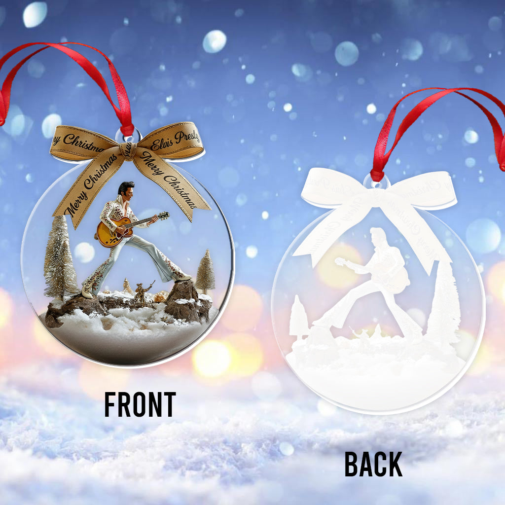 Merry Christmas King Of Rock - Personalized King of Rock and Roll Transparent Ornament