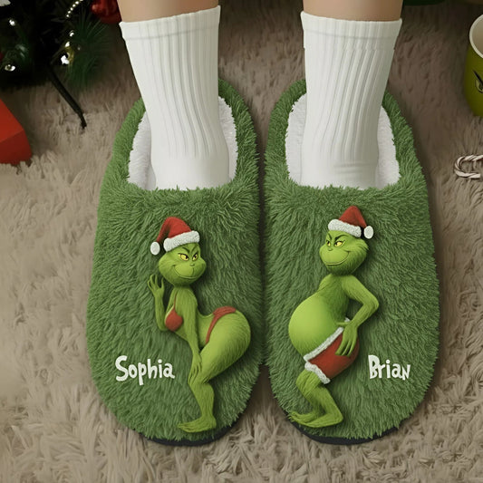 Green Monster Christmas Movie - Personalized Stole Christmas Slippers