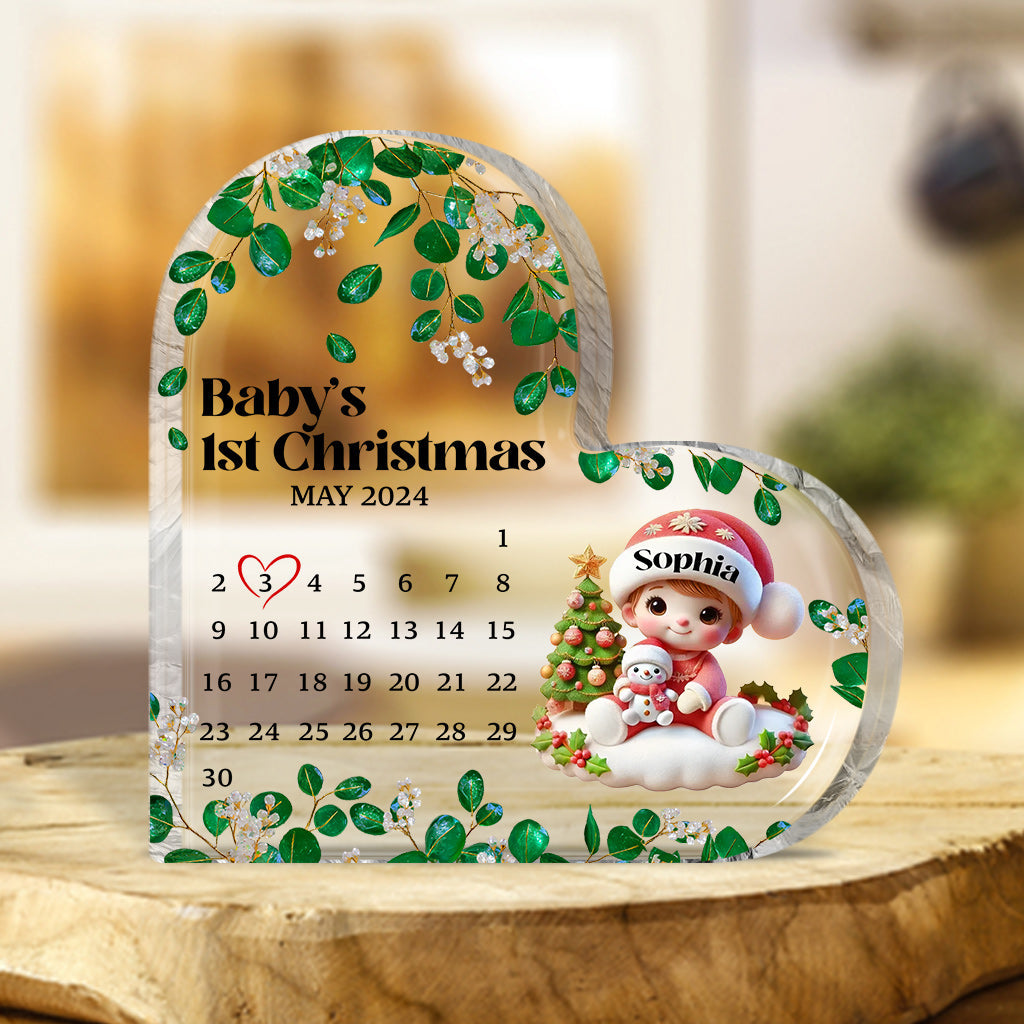Baby 1st Christmas - Personalized Family Custom Shaped Acrylic Plaque