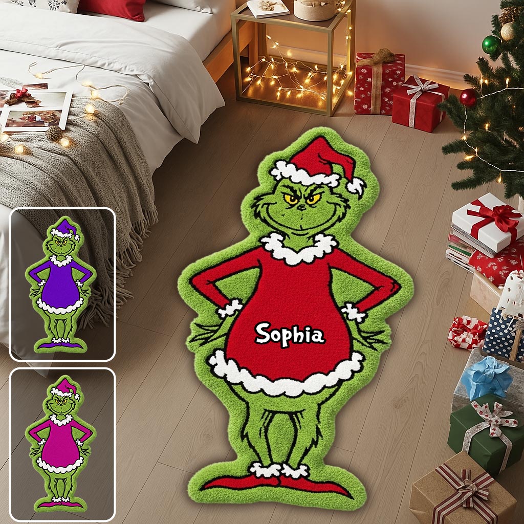 Merry Grinchmas - Personalized Stole Christmas Non-Slip Tufted Rug