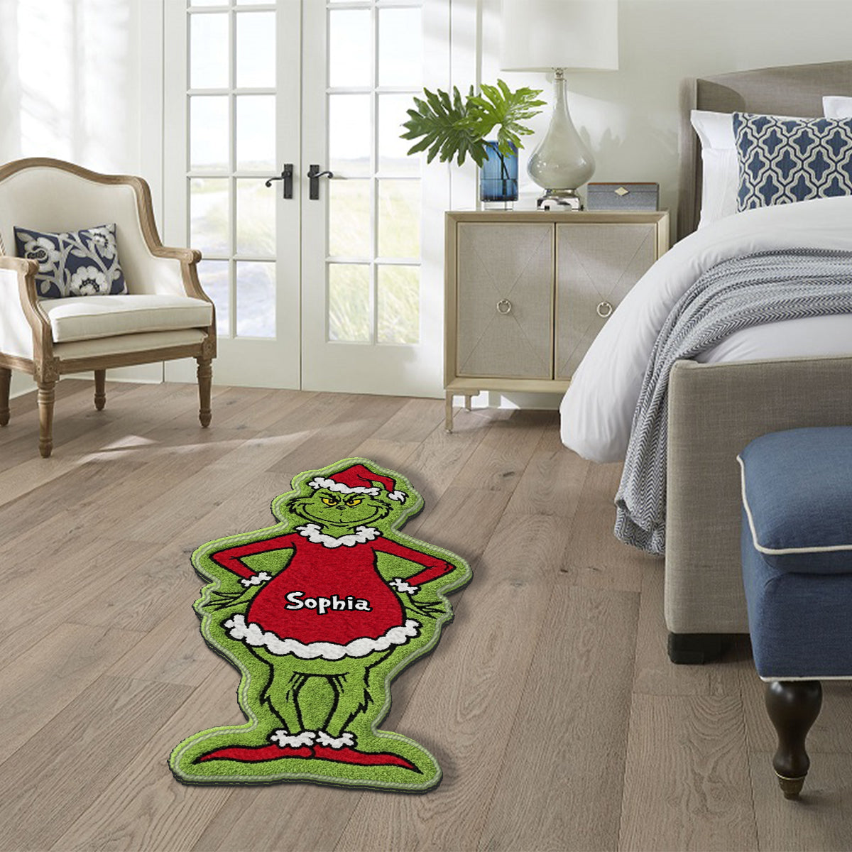 Merry Grinchmas - Personalized Stole Christmas Non-Slip Tufted Rug