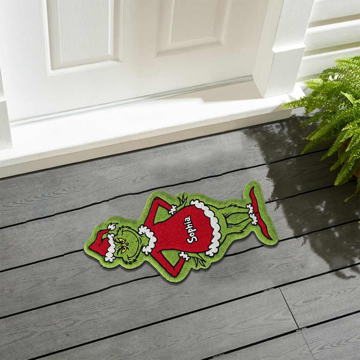 Merry Grinchmas - Personalized Stole Christmas Non-Slip Tufted Rug