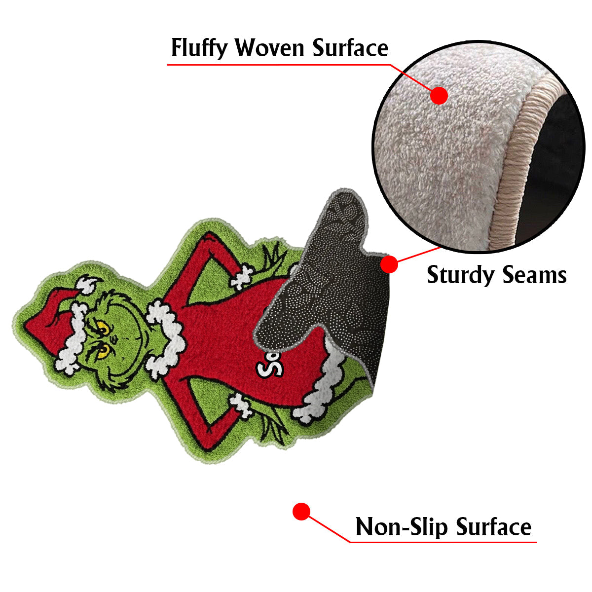 Merry Grinchmas - Personalized Stole Christmas Non-Slip Tufted Rug