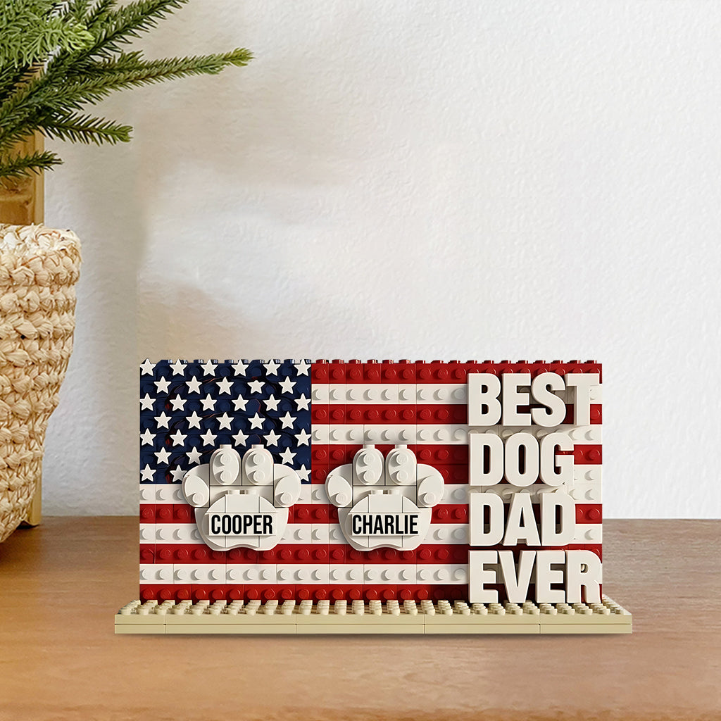 Meilleur papa de chien au monde - Plaque acrylique personnalisée en forme de chien