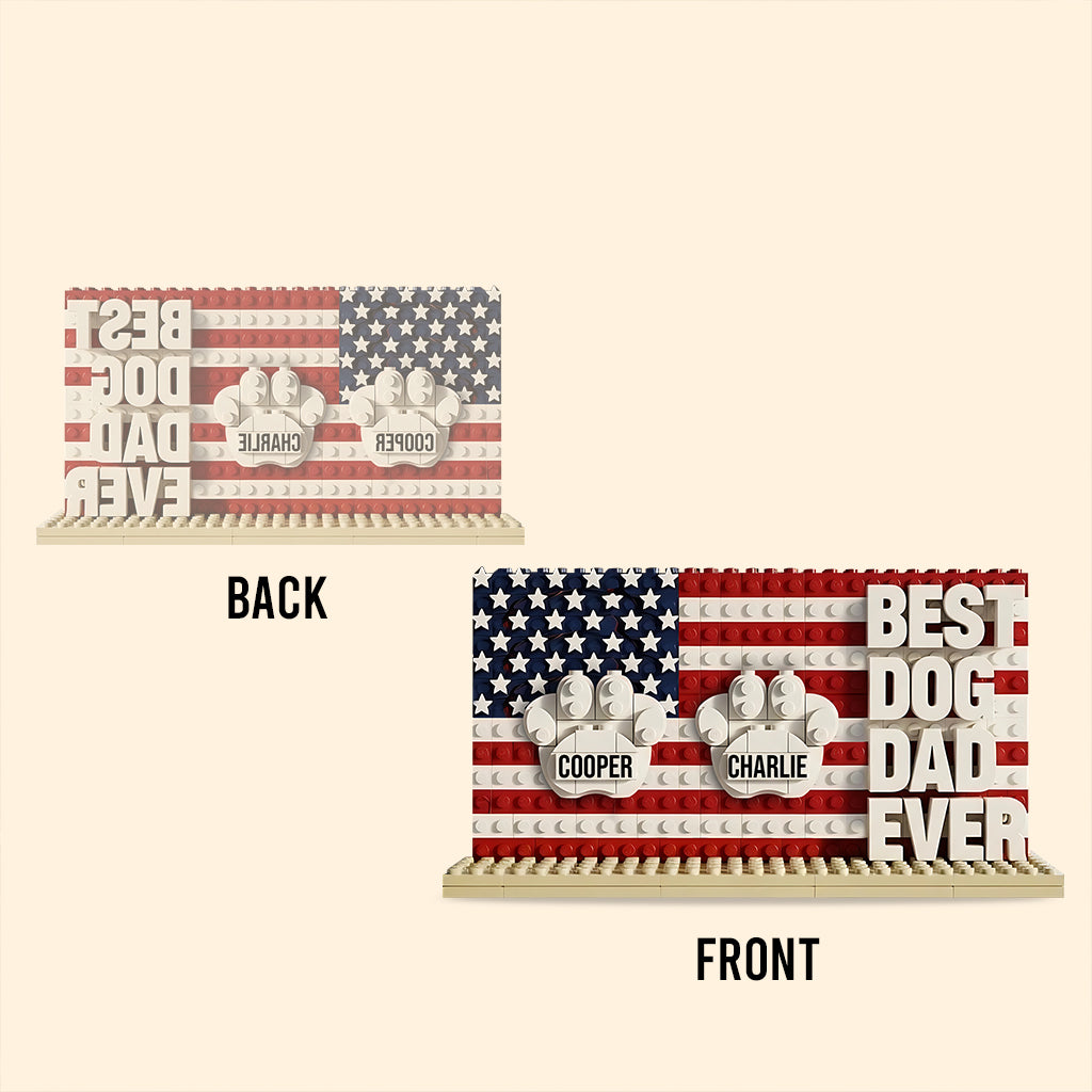 Meilleur papa de chien au monde - Plaque acrylique personnalisée en forme de chien