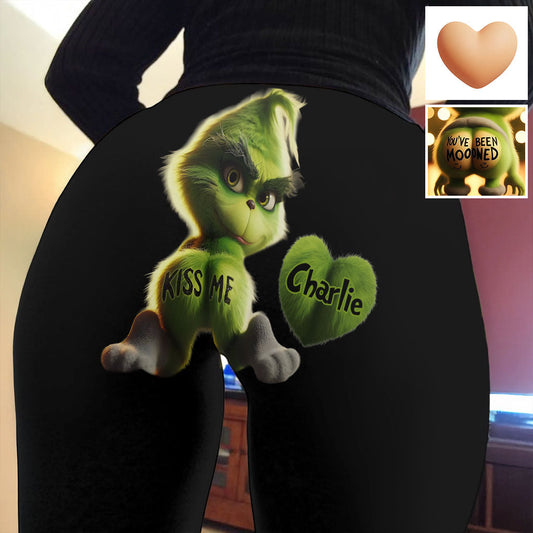 Kiss Me Monster - Personalized Stole Christmas Leggings