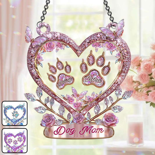 Fur Mama - Décoration attrape-soleil personnalisée pour fenêtre en forme de chien 