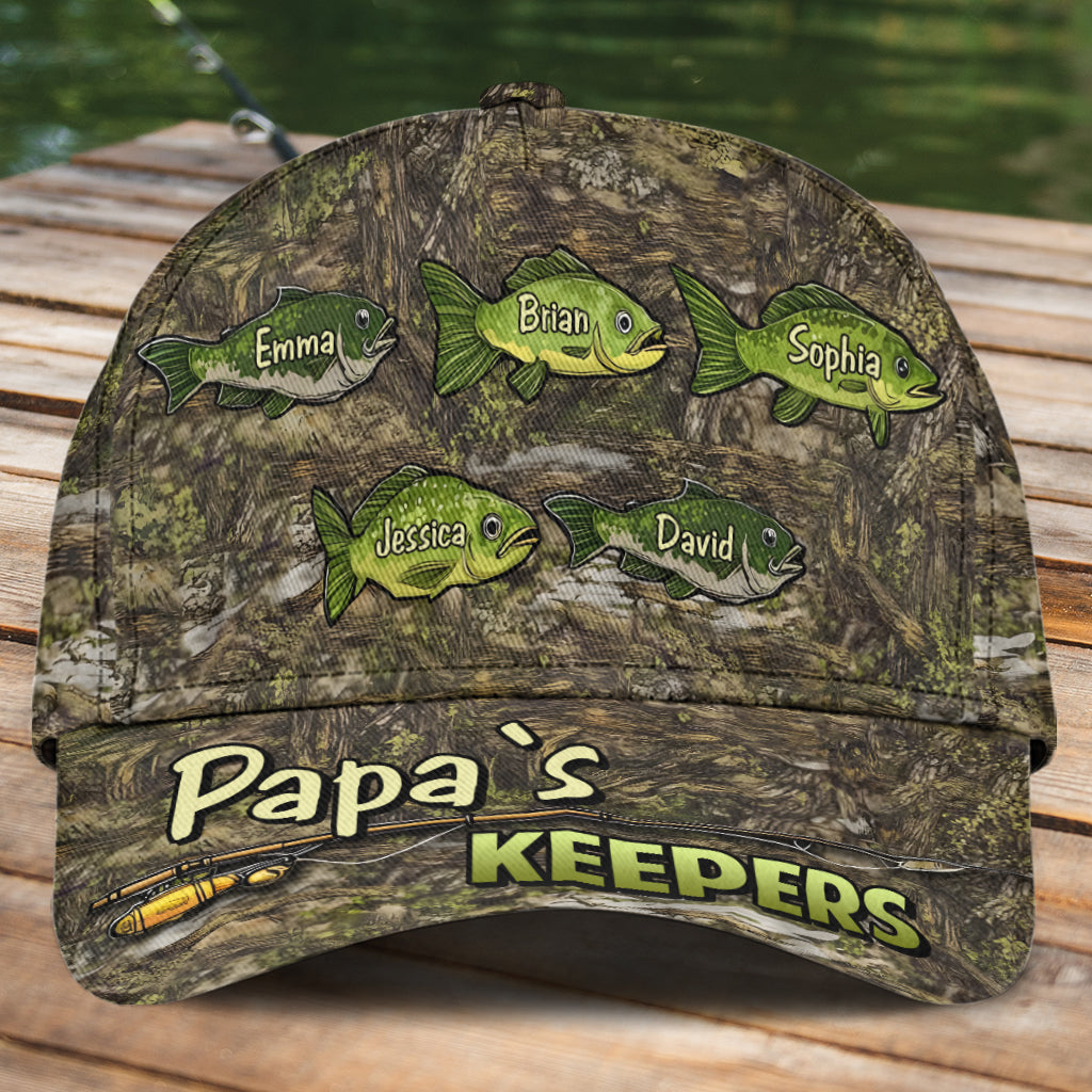 Casquette de pêche classique personnalisée à motif camouflage Papa's Keepers