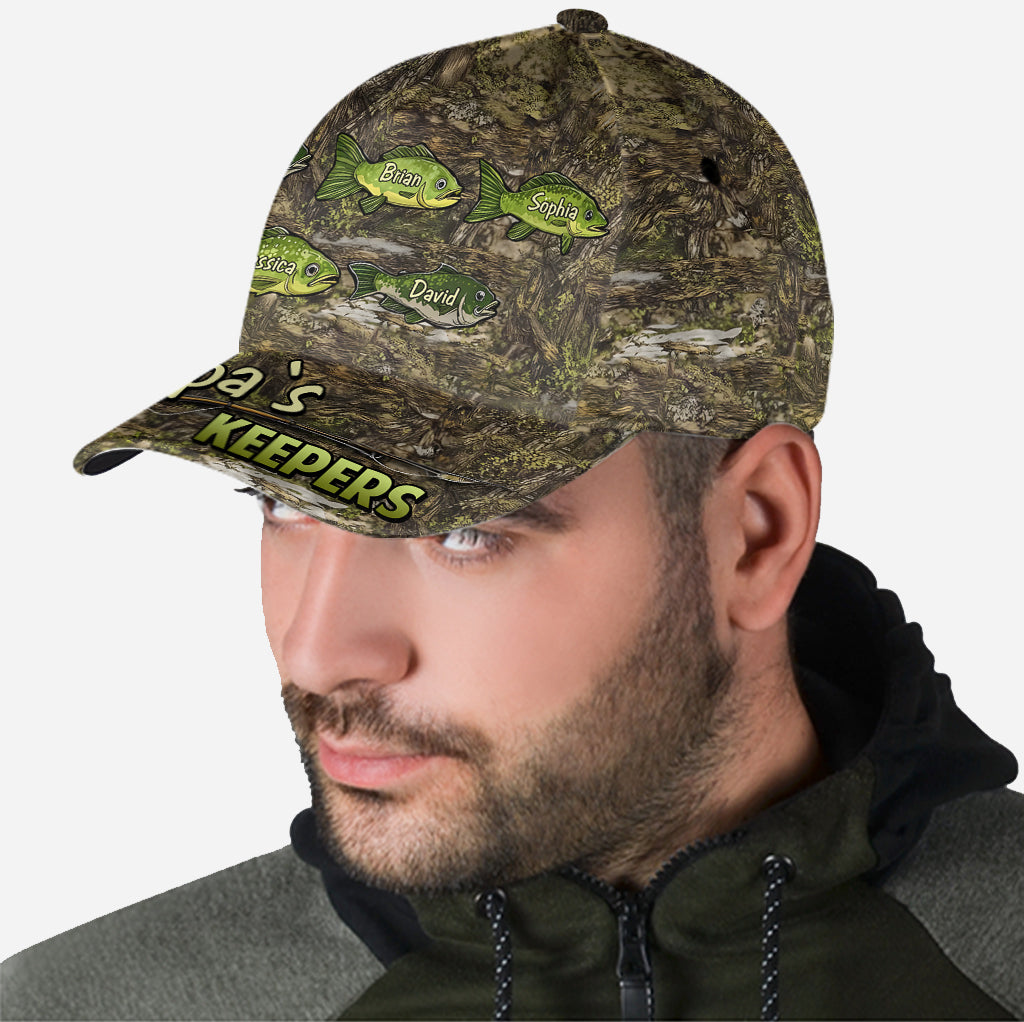 Casquette de pêche classique personnalisée à motif camouflage Papa's Keepers