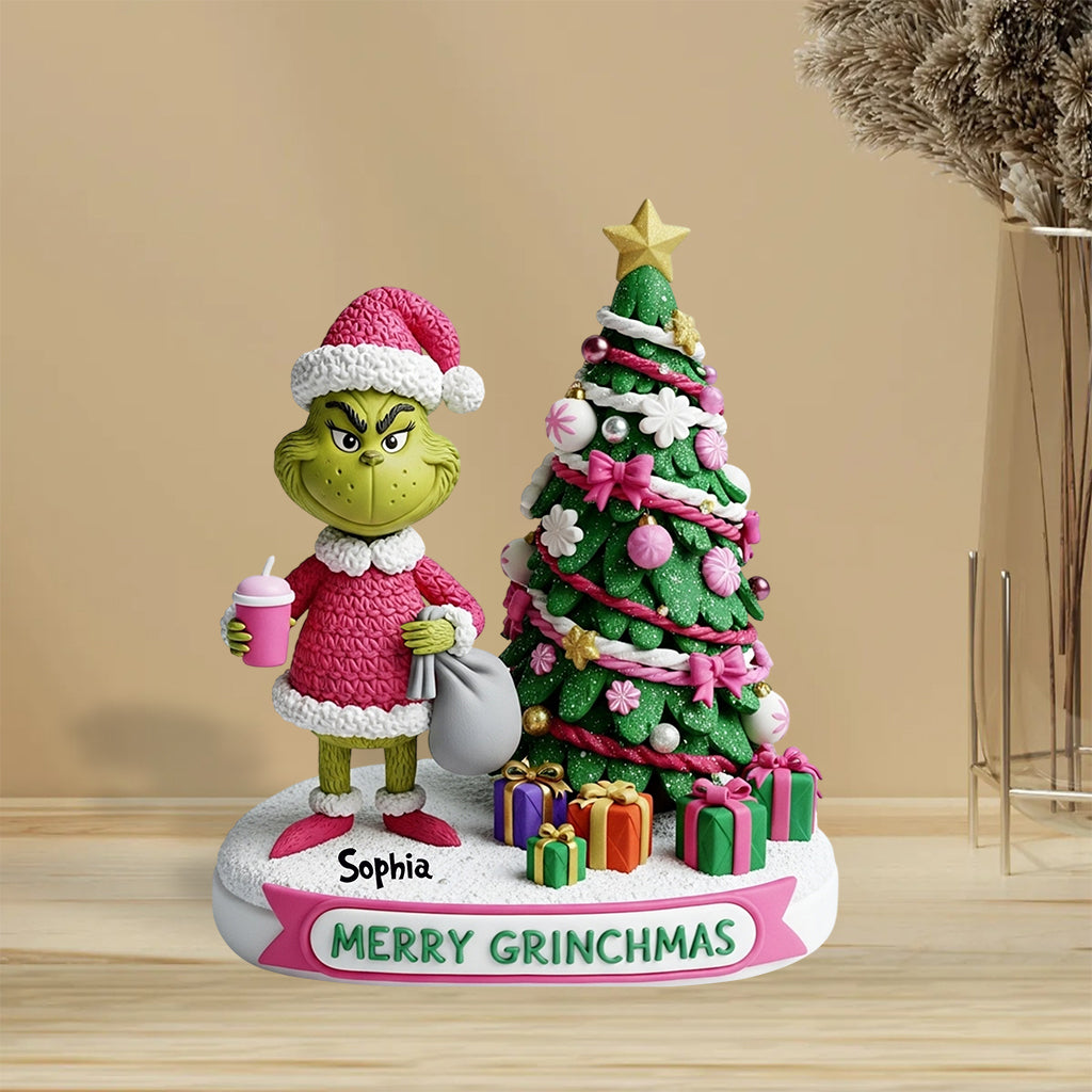 Joyeux Grinchmas - Étole de Noël personnalisée - Plaque acrylique sur mesure