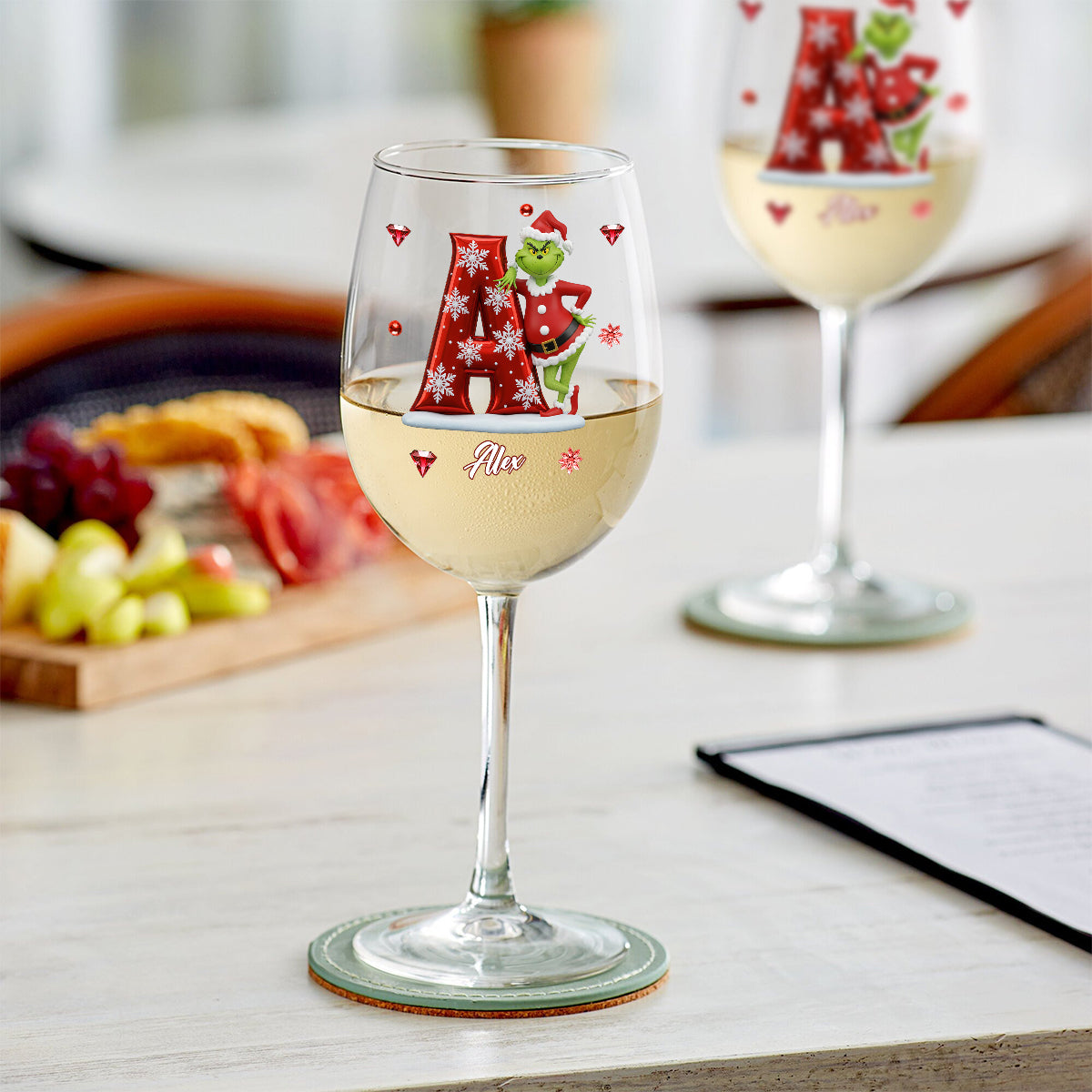 Merry Christmas - Personalized Stole Christmas Wine Glass With Long Stem