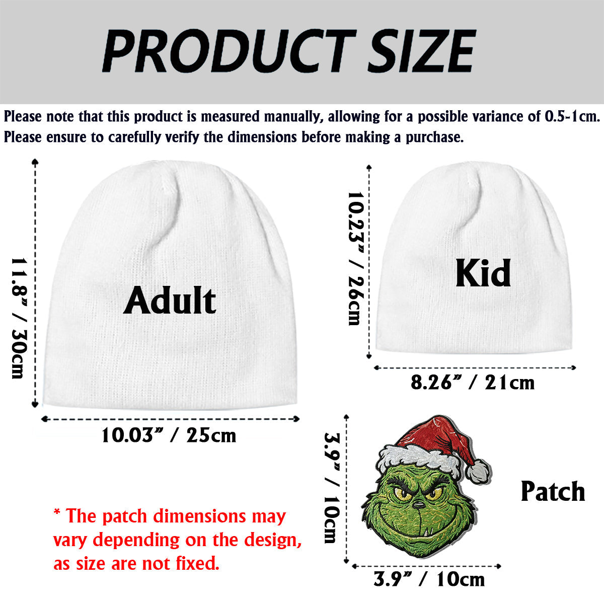 Joyeux Grinchmas - Bonnet de Noël personnalisé avec étole et écussons