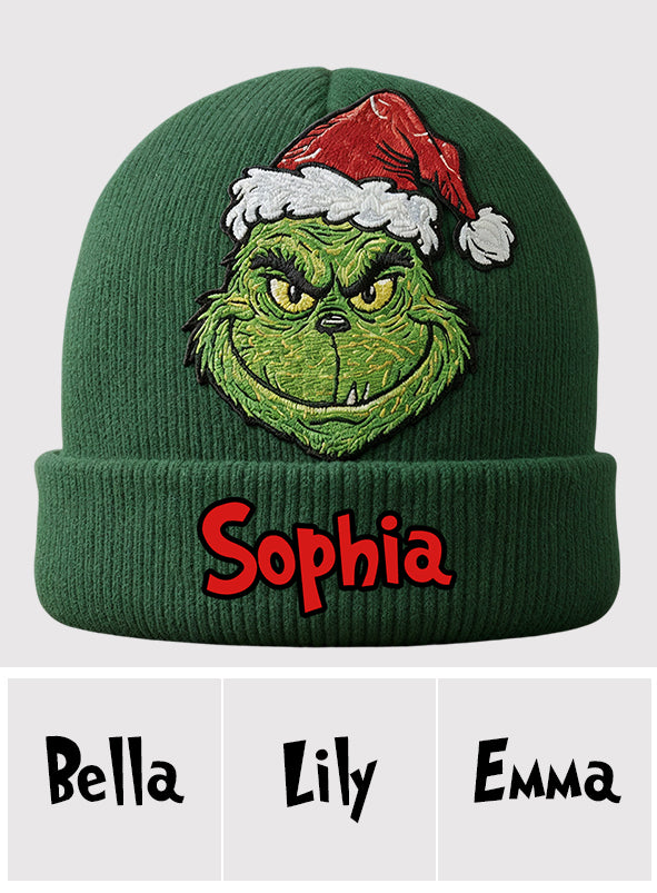 Joyeux Grinchmas - Bonnet de Noël personnalisé avec étole et écussons