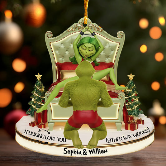 Green Monster Couple Christmas Movie - Personalized Stole Christmas Ornament
