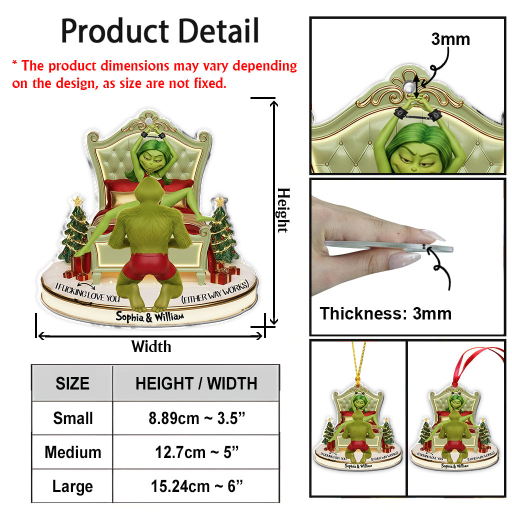 Ornement de Noël personnalisé « Green Monster Couple Christmas Movie »