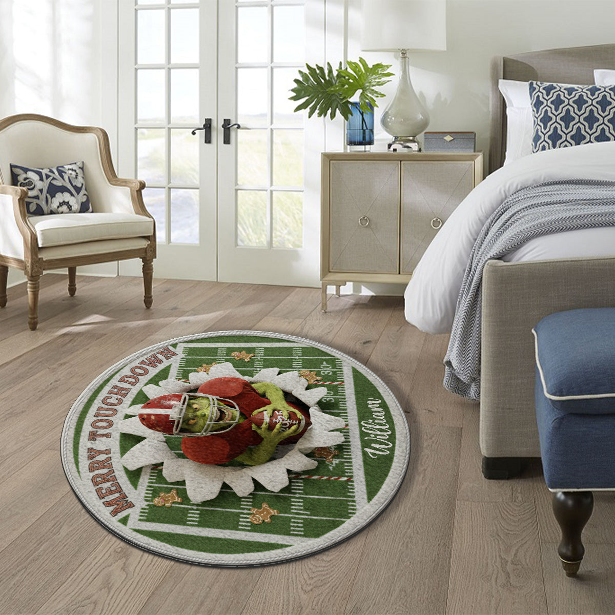 Joyeux atterrissage - Tapis de Noël personnalisé avec étole et touffeté antidérapant