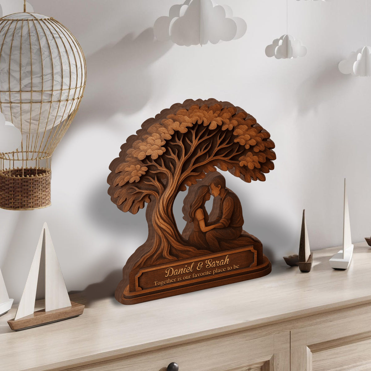 Être ensemble est notre bonheur préféré - Plaque en bois personnalisée pour couple