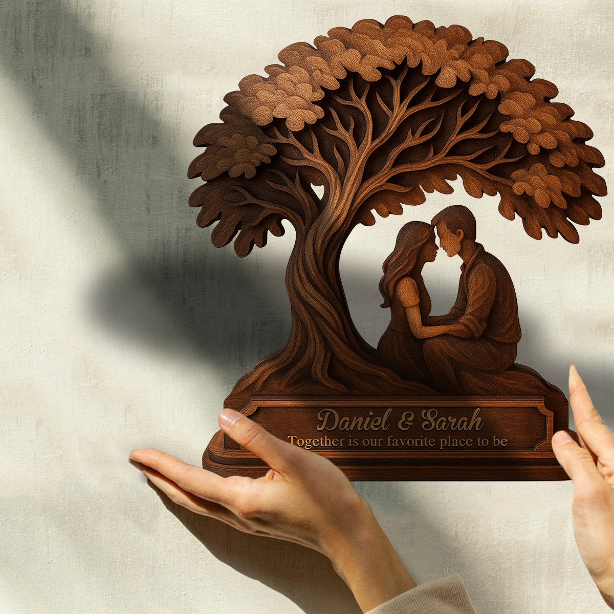Être ensemble est notre bonheur préféré - Plaque en bois personnalisée pour couple