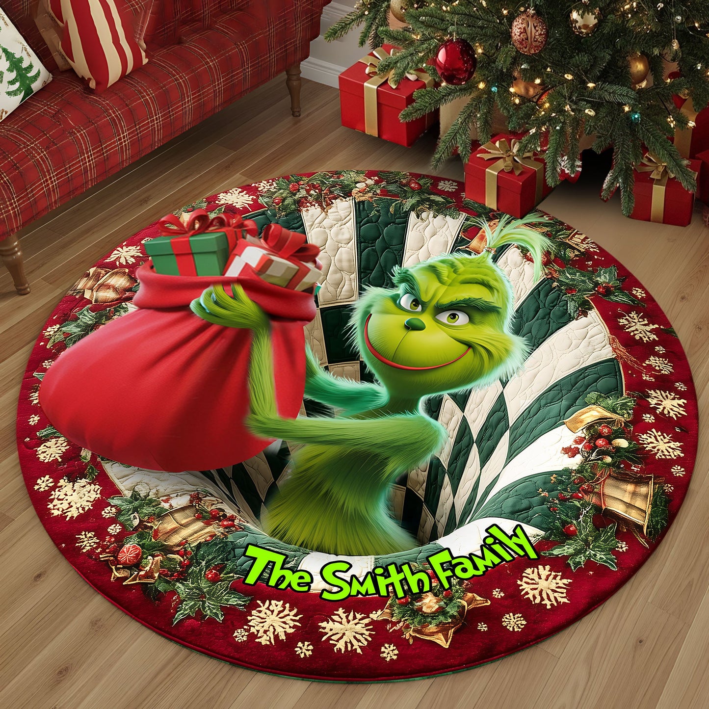 Stealing Christmas - Personalized Stole Christmas Round Rug