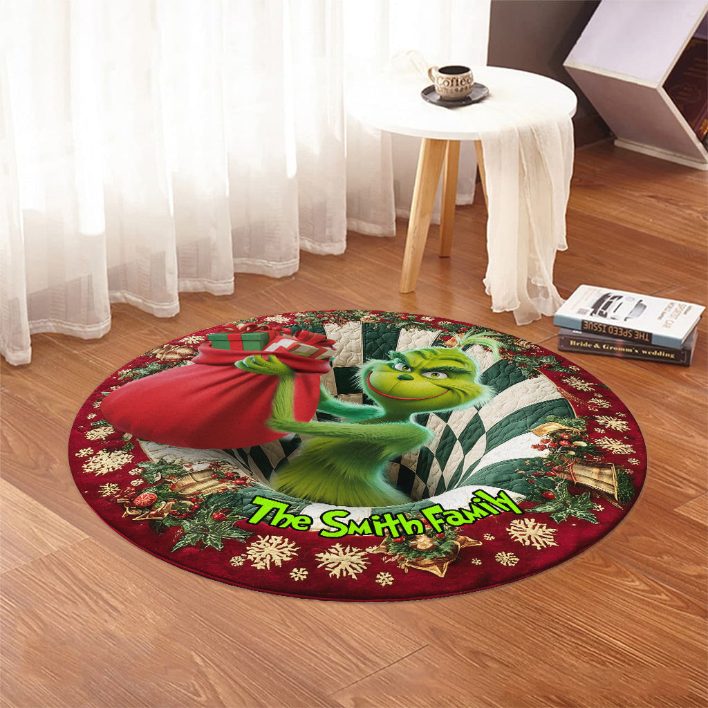 Stealing Christmas - Personalized Stole Christmas Round Rug