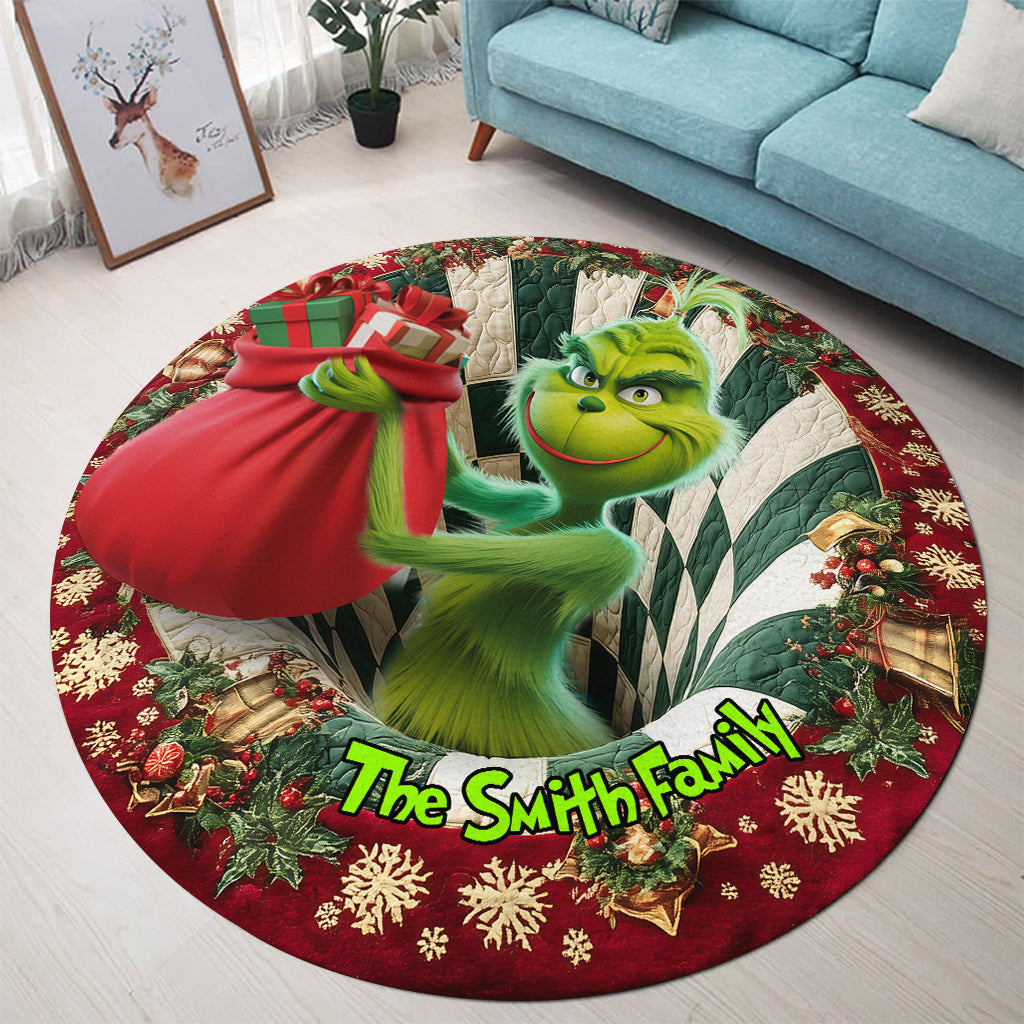 Stealing Christmas - Personalized Stole Christmas Round Rug