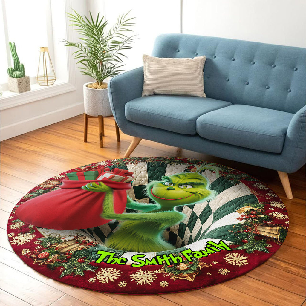 Stealing Christmas - Personalized Stole Christmas Round Rug