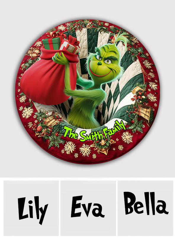 Stealing Christmas - Personalized Stole Christmas Round Rug