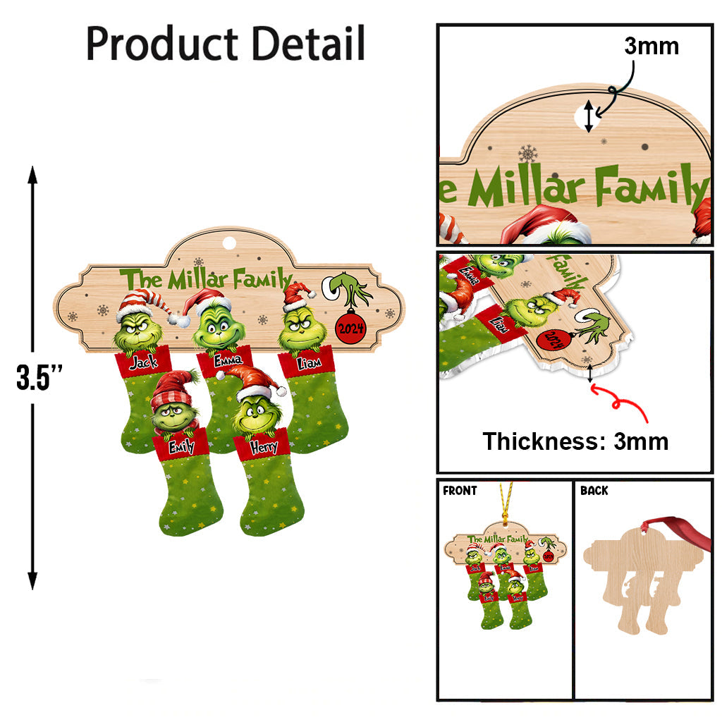 Merry Grinchmas - Personalized Stole Christmas Ornament