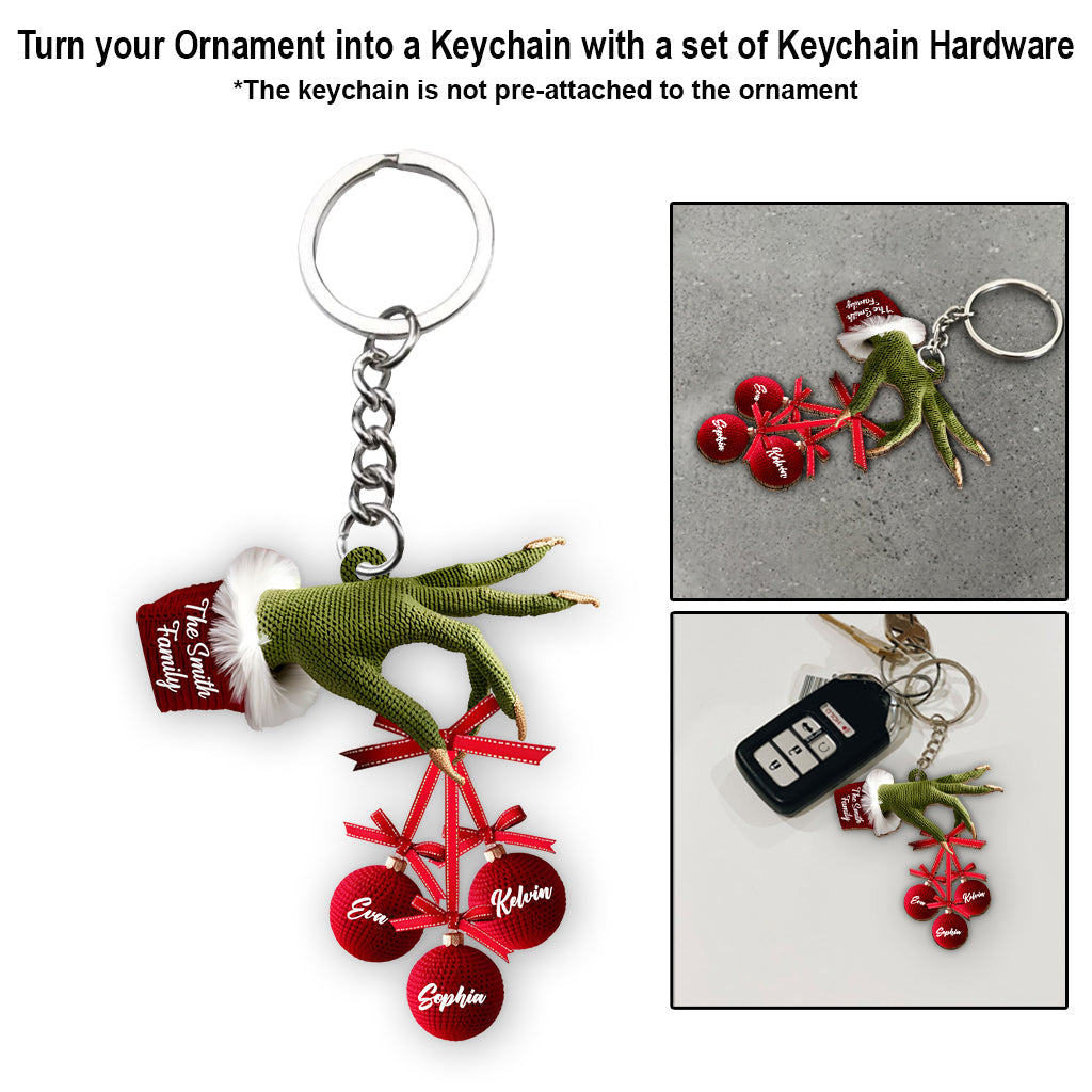 Famille heureuse - Ornement de Noël personnalisé en étole