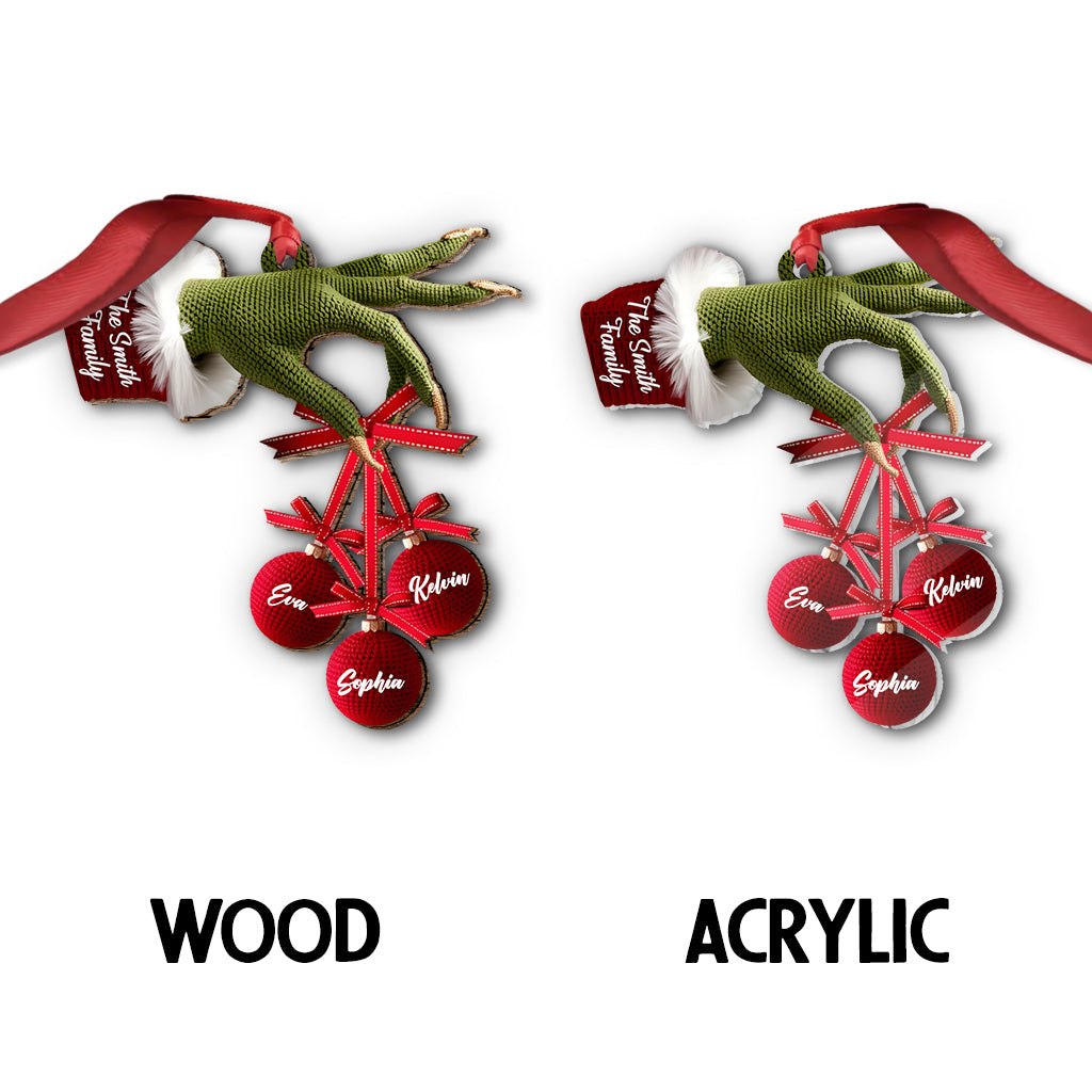 Famille heureuse - Ornement de Noël personnalisé en étole