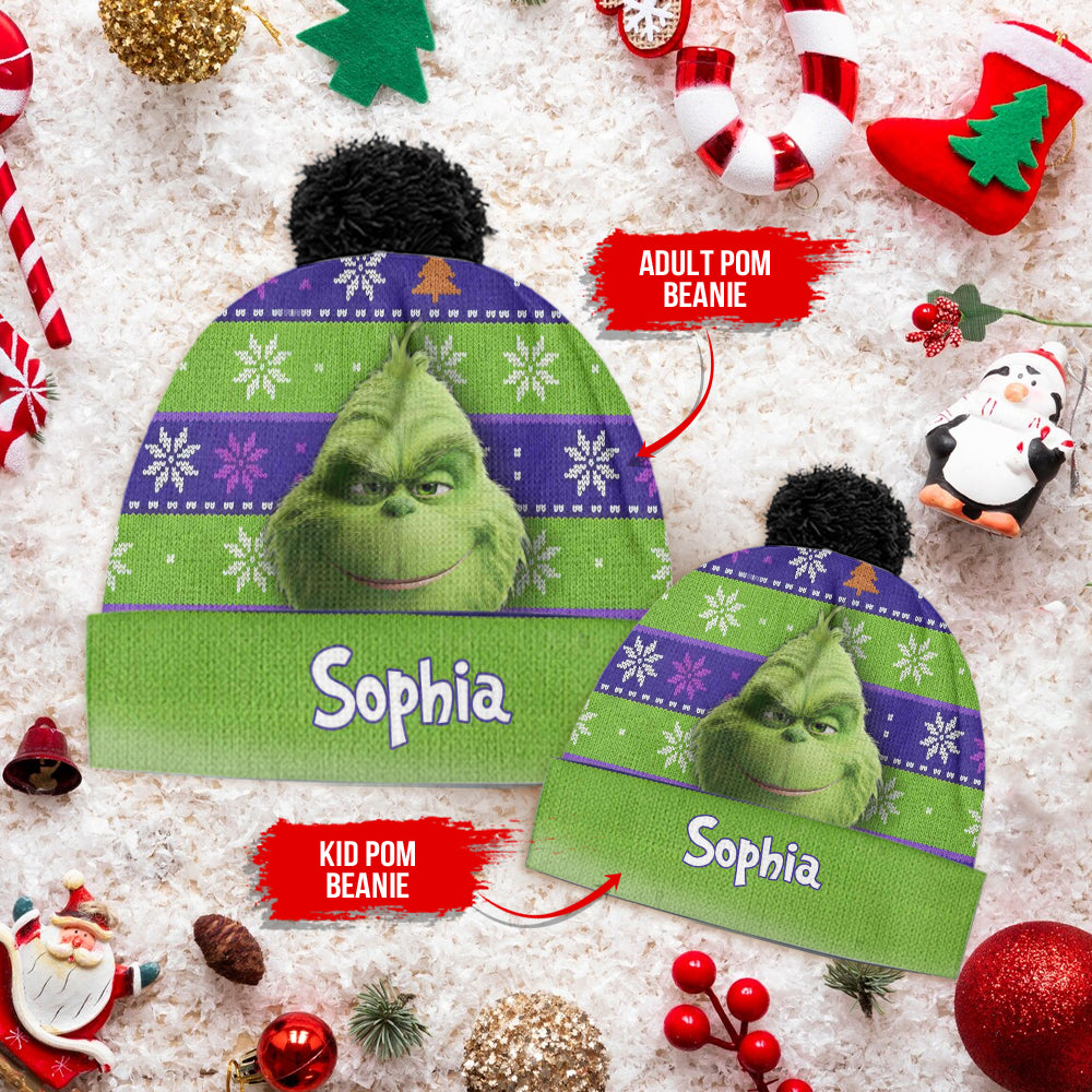 Noël Green Monster - Bonnet de Noël personnalisé avec étole