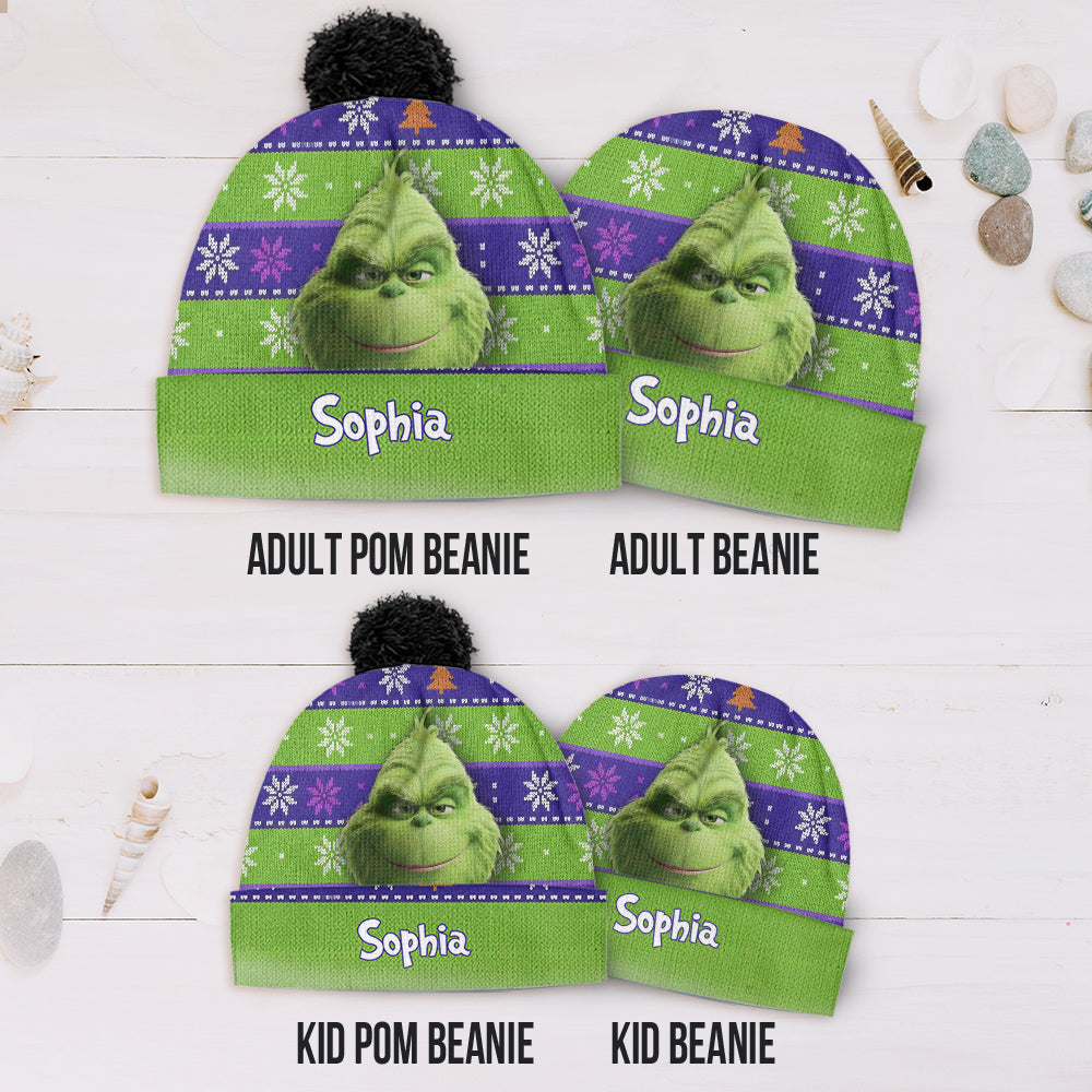 Noël Green Monster - Bonnet de Noël personnalisé avec étole