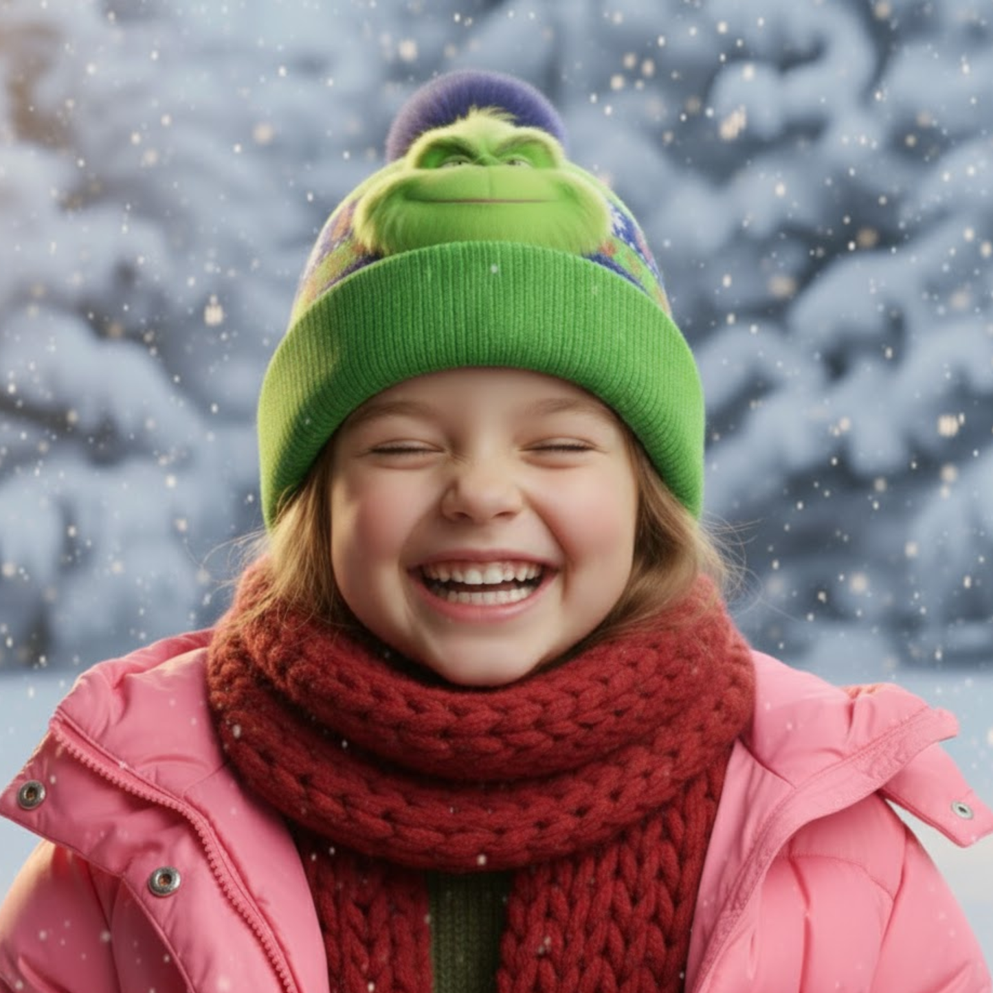 Noël Green Monster - Bonnet de Noël personnalisé avec étole