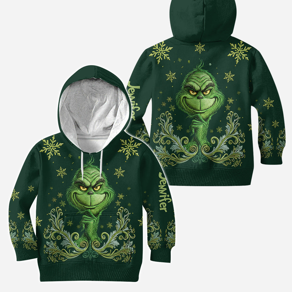 Joyeux Grinchmas ! - Sweat à capuche et legging personnalisés avec étole de Noël