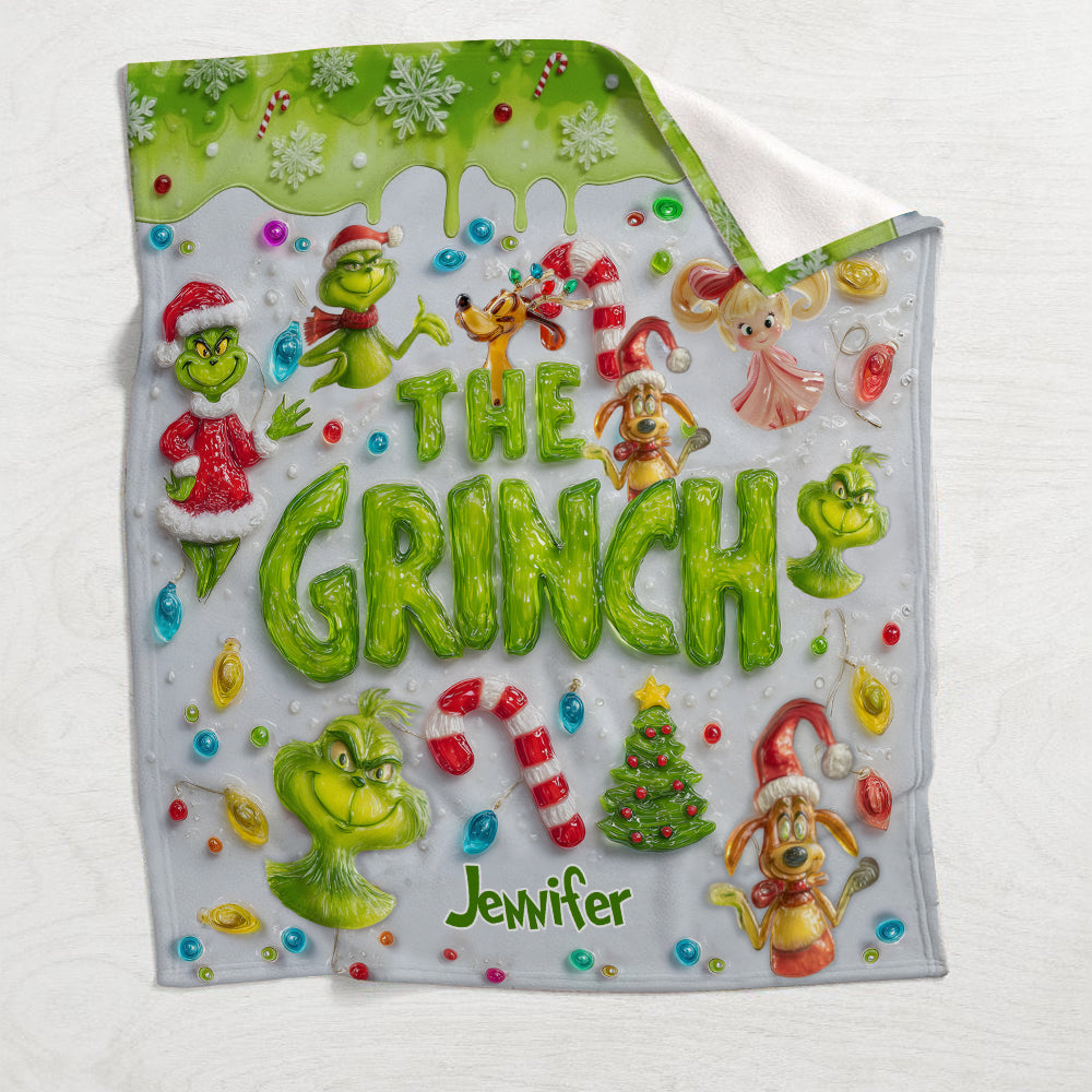 Merry Greenmas - Personalized Stole Christmas Blanket