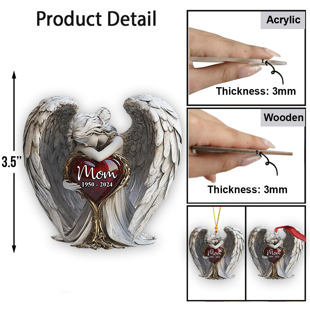 On Angels Wings - Personalized Memorial Ornament